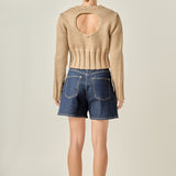Open Back Cropped Sweater