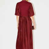 Pleated Mix Media Maxi Dress