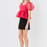 Sheer Organza Baby Doll Top