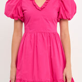 Midi Half Sleeve Ruffle Dress