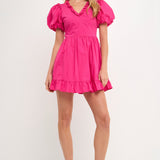 Midi Half Sleeve Ruffle Dress