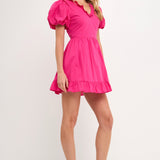 Midi Half Sleeve Ruffle Dress