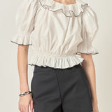 Puff Sleeve Crop Top