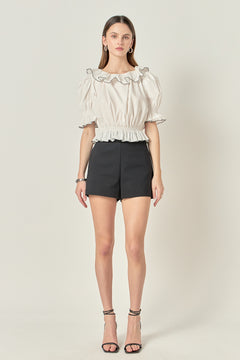 Puff Sleeve Crop Top