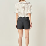 Puff Sleeve Crop Top