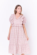 Load image into Gallery viewer, Cotton Floral Ruffled Midi Dress

