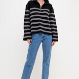 Striped Half-Zip Sweater- Sale