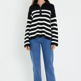 Striped Half-Zip Sweater