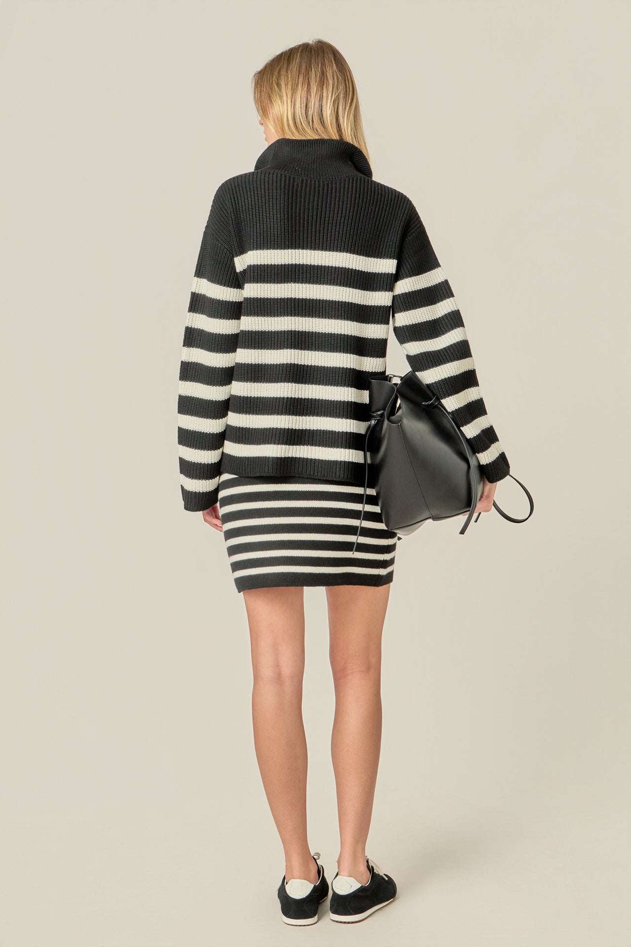 Striped Half-Zip Knitted Sweater – English Factory