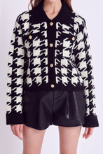 Load image into Gallery viewer, Houndstooth Collared Cardigan
