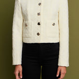 Premium Houndstooth Cropped Jacket