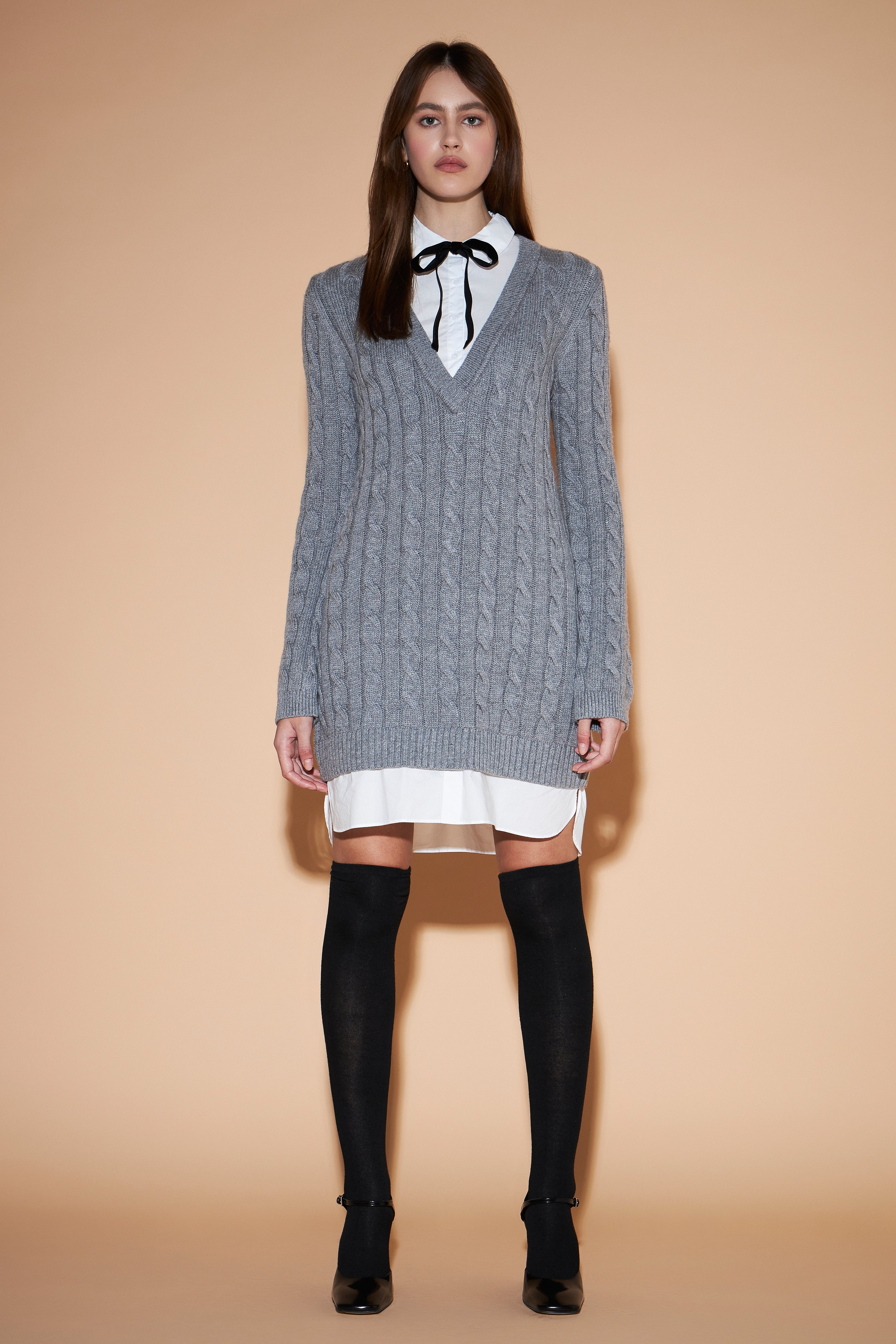 【最終値下げ】Puff Sleeve Cable Knit Dress Puff Sleeve Cable Knit Dress