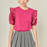 Ruffle Sleeve T-Shirt