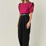 Ruffle Sleeve T-Shirt