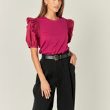 Ruffle Sleeve T-Shirt