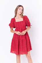 Load image into Gallery viewer, Crinkled Gingham Flounce Dress
