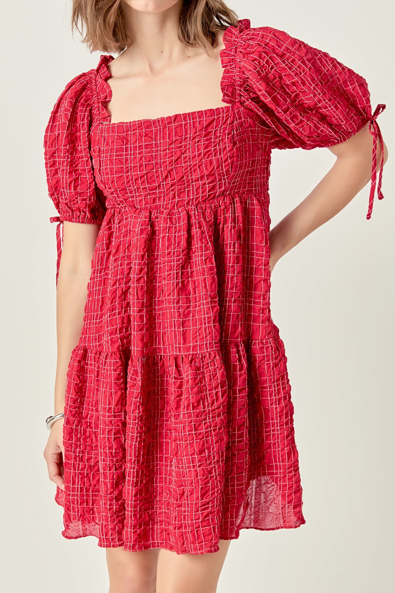 に*こ様 FUZZYKON foodie dress + leg Textured Ring Detail Cut Out Split Leg Maxi Dress In White