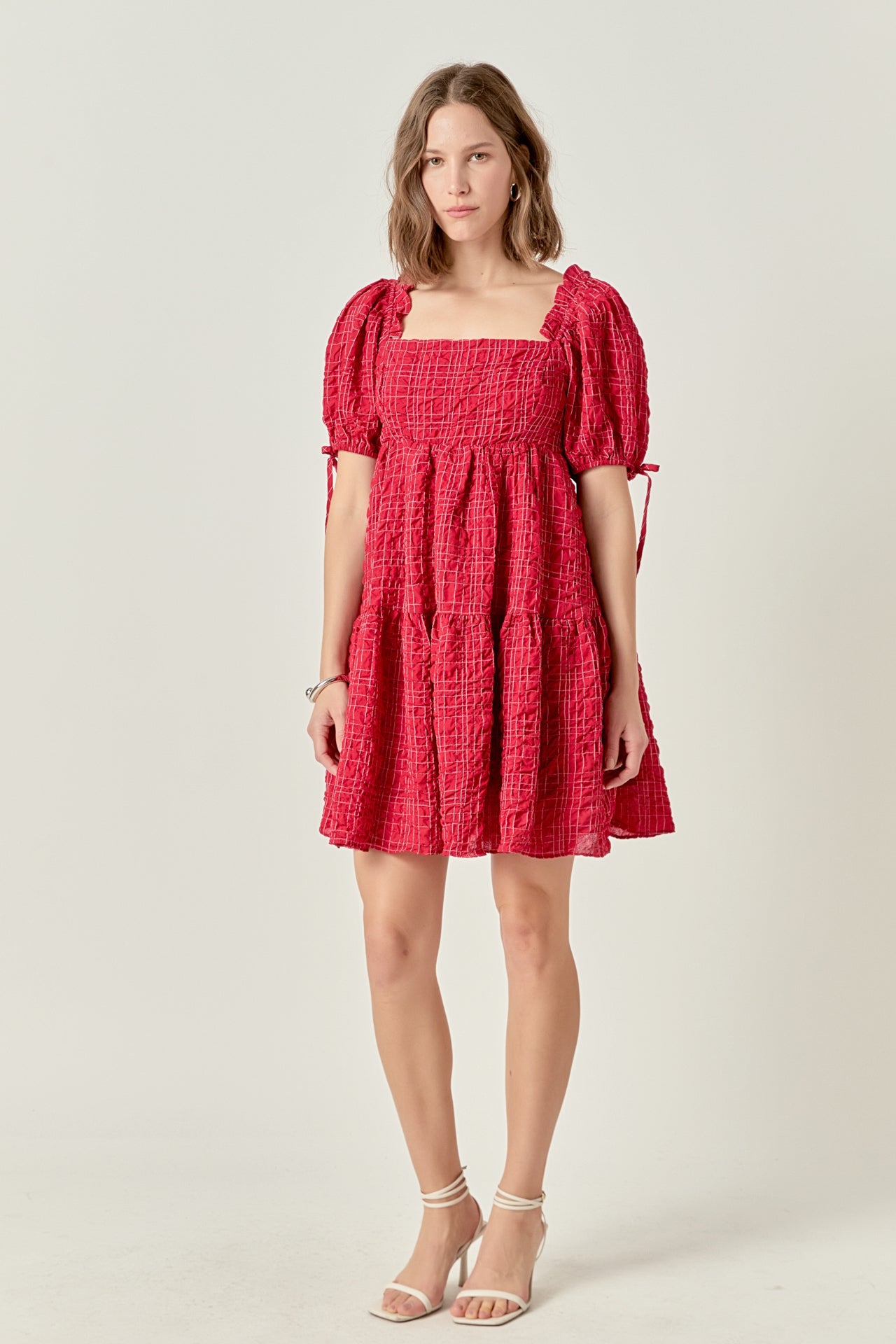 に*こ様 FUZZYKON foodie dress + leg Crinkled Gingham Flounce Dress – English Factory