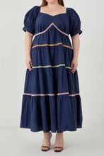 Load image into Gallery viewer, Multi Color Trim Midi Dress
