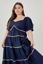 Load image into Gallery viewer, Multi Color Trim Midi Dress
