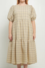 Load image into Gallery viewer, Gingham Back Bow Tie Midi High Low
