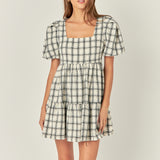 Tweed Mini Gingham Dress