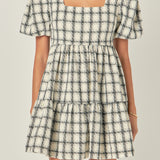 Tweed Mini Gingham Dress