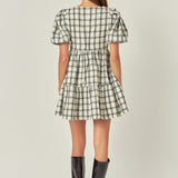 Tweed Mini Gingham Dress