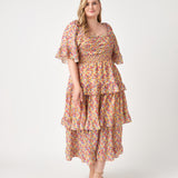 Floral Smocked Ruffle Tiered Maxi Dress