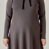 Plus Size Mixed Media Fit and Flare Sweater Dress
