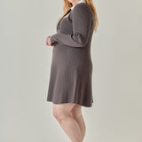 Plus Size Mixed Media Fit and Flare Sweater Dress