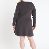 Plus Size Mixed Media Fit and Flare Sweater Dress