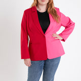 Plus Size Color Block Blazer