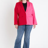 Plus Size Color Block Blazer