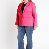 Plus Size Color Block Blazer