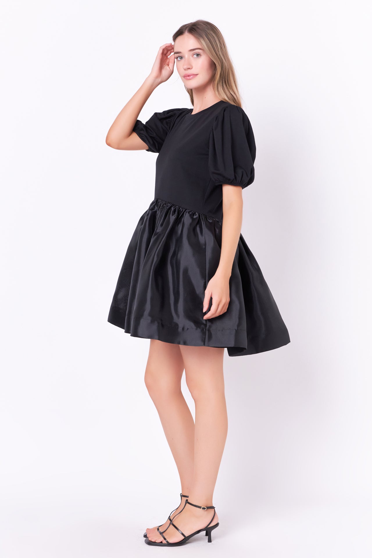 English Factory - Mixed Media Organza Mini Dress Black / XS English Factory - Mixed Media Organza Mini Dress Black / XS