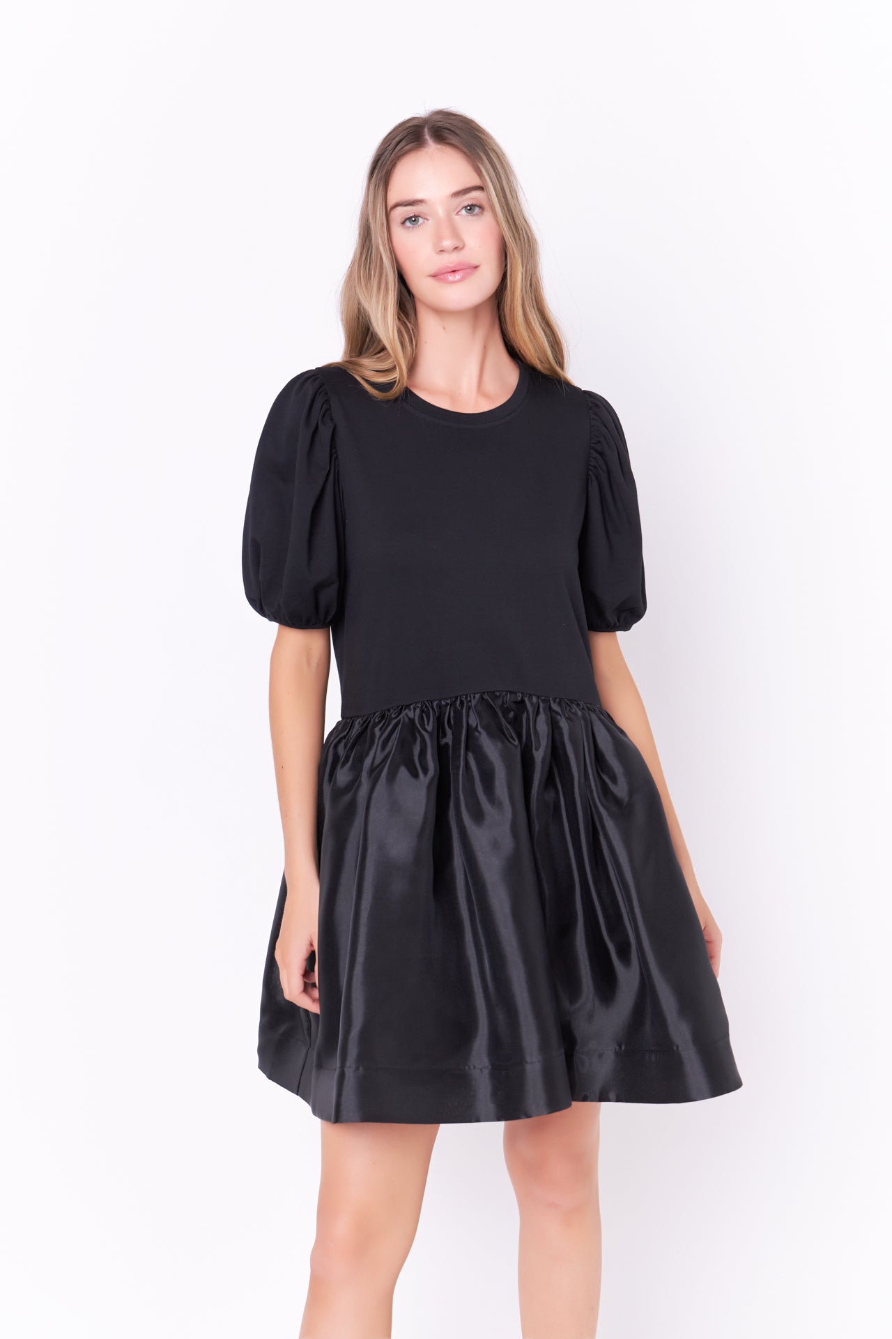 english factory mixed media mini dress English Factory Women's Polo Mixed Media Mini Dress