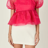 Sheer Organza Baby Doll Top