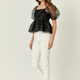 Sheer Organza Baby Doll Top