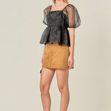 Sheer Organza Baby Doll Top