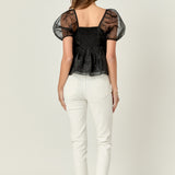 Sheer Organza Baby Doll Top