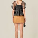 Sheer Organza Baby Doll Top