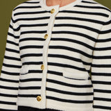 Knit Striped Sweater Cardigan