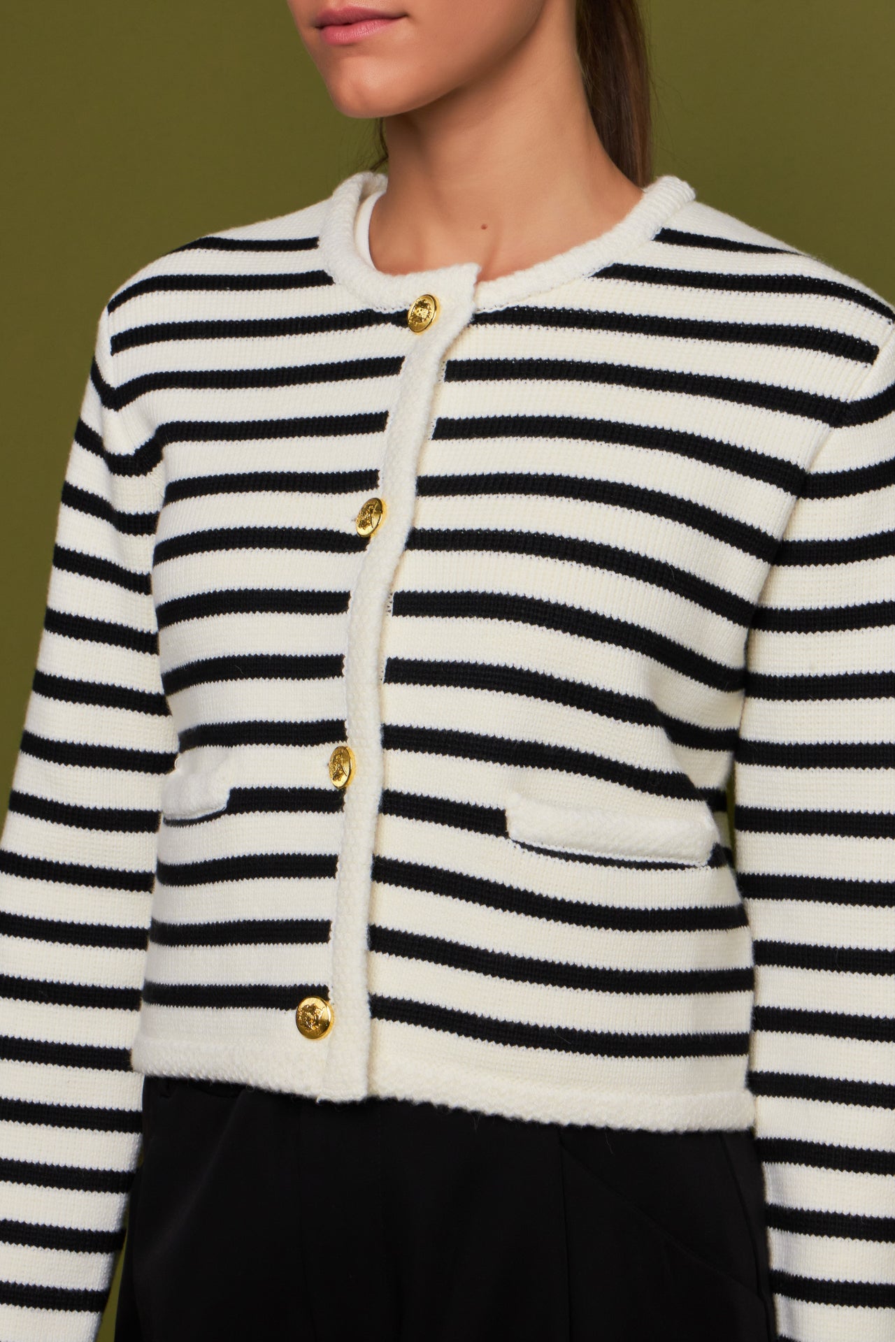 Knit Striped Sweater Cardigan – English Factory