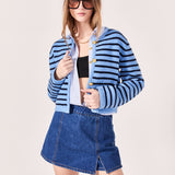 Pepper Knit Sailor Stripe Cropped Sweater Cardigan