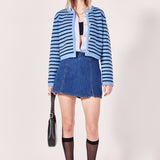 Pepper Knit Sailor Stripe Cropped Sweater Cardigan