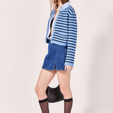 Pepper Knit Sailor Stripe Cropped Sweater Cardigan