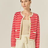 Pepper Knit Sailor Stripe Cropped Sweater Cardigan