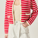 Pepper Knit Sailor Stripe Cropped Sweater Cardigan