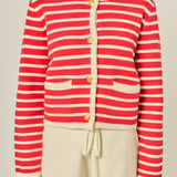 Pepper Knit Sailor Stripe Cropped Sweater Cardigan